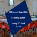 Church Hall relaunch! Sunday 29th March at 4 pm